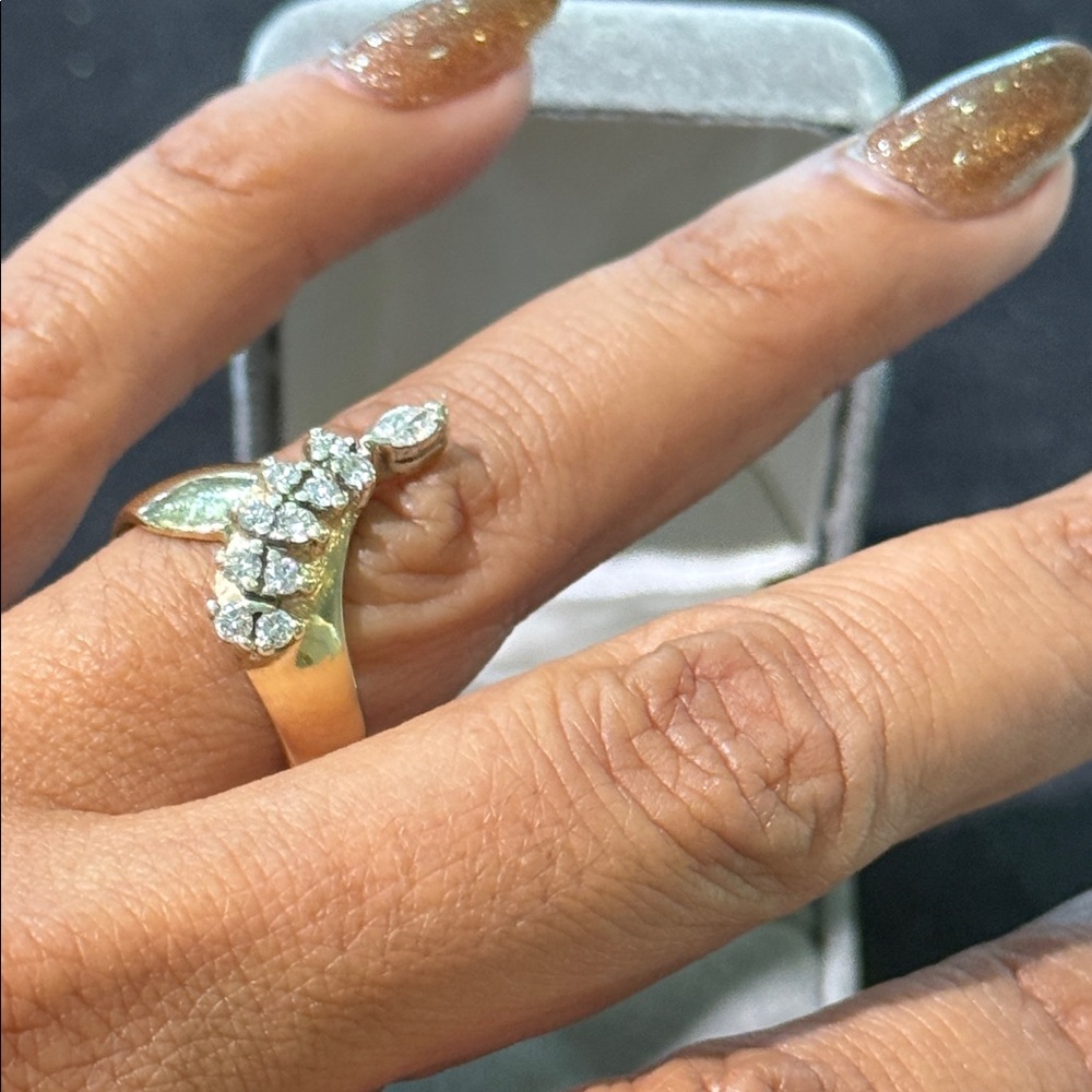 Retro Diamond Accent Statement Ring